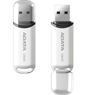 USB 2.0 ADATA  16GB, clasic, cu capac, White "AC906-16G-RWH" (include timbru verde 0.01 lei)