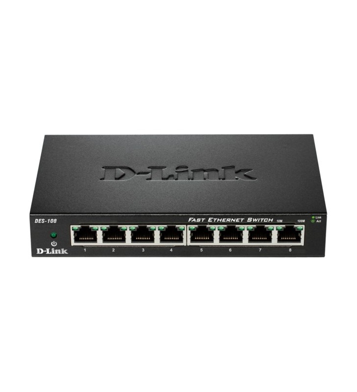 D-Link DES-108 switch-uri Fara management Fast Ethernet (10/100) Negru