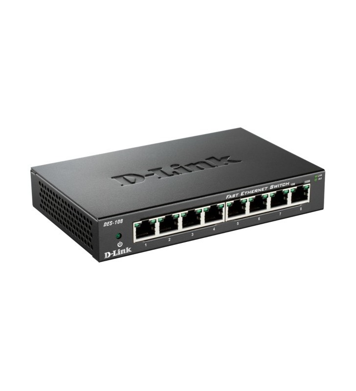 D-Link DES-108 switch-uri Fara management Fast Ethernet (10/100) Negru