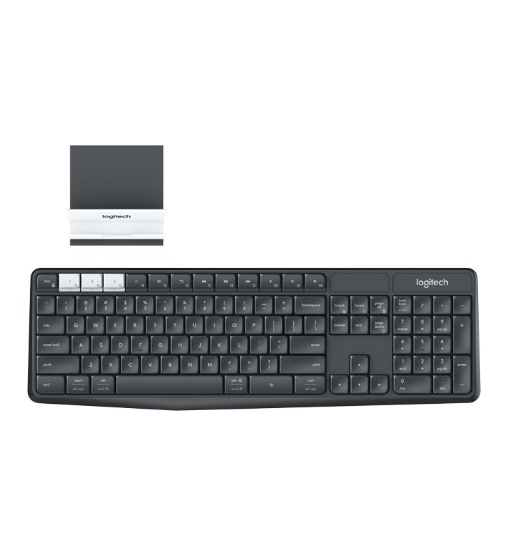 Logitech K375s tastaturi RF Wireless + Bluetooth QWERTY US International Grafit, Alb