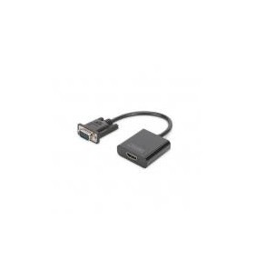 VGA - HDMI CONVERTER/AUDIO FULLHD1080P CABLE BLACK