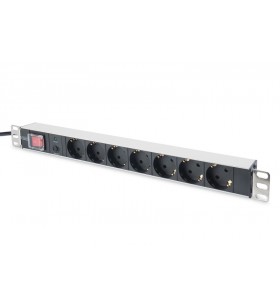 DIGITUS ALUMINIUM OUTLET STRIP/WITH OVERLOAD PREDECTION 7-FACH