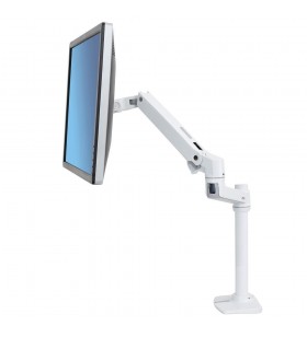 LX DESK MOUNT LCD MONITOR ARM/TALL POLE/ BRIGHT WHITE TEXTURE