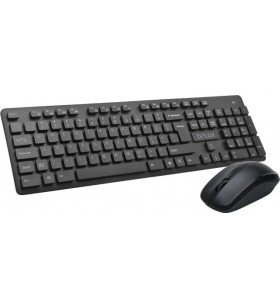 KIT wireless DELUX, tastatura multimedia wireless "KA150" + mouse wireless, black, "KA150G" (include timbru verde 0.5 lei)