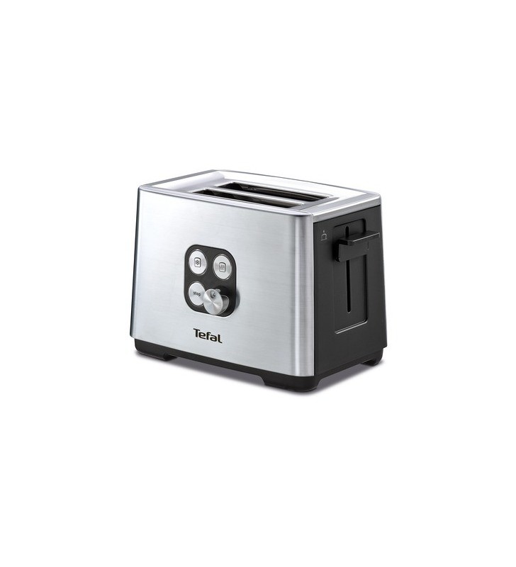 Prajitor de paine Tefal, Cube 2S, 900 W, 7 nivele de putere, negru/inox