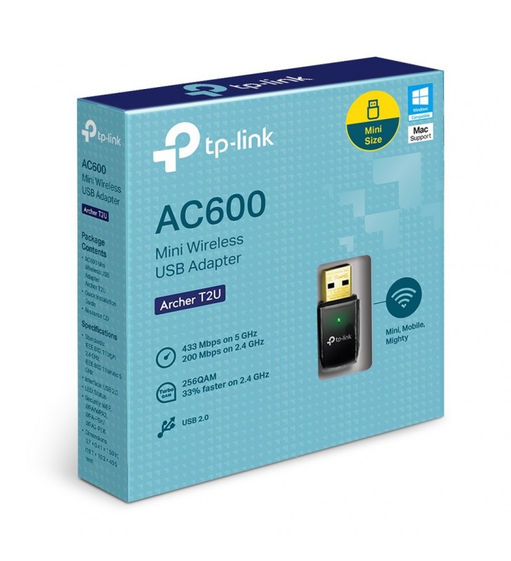 AC600 WI-FI USB ADAPTER MINI/433MBPS AT 5GHZ + 150MBPS IN
