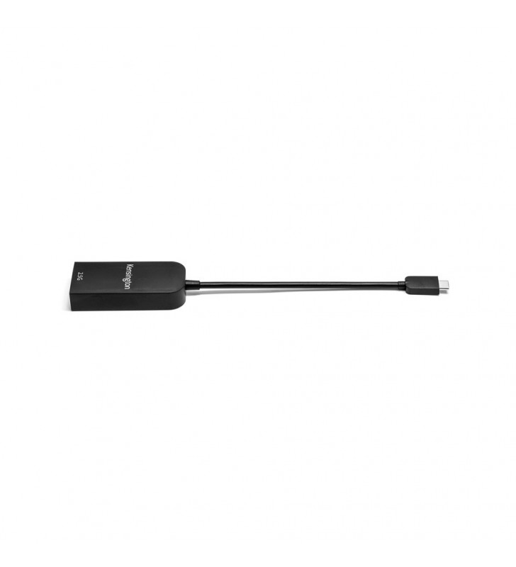 ADAPTOR RETEA KENSINGTON de la 1 port USB-C la 1 port 2.5G Ethernet, cu 2.5 ori mai rapid decat 1Gbps, 11cm, negru,   "K38285WW"