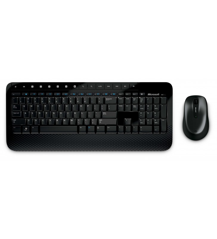 KIT wireless MICROSOFT multimedia, tastatura wireless + mouse wireless 3 butoane, black, "Desktop 2000" "M7J-00015" (include