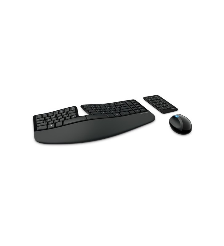 KIT wireless MICROSOFT, tastatura wireless + mouse wireless 4 butoane, negru, "Sculpt Ergonomic" "L5V-00021" (include TV 0.5