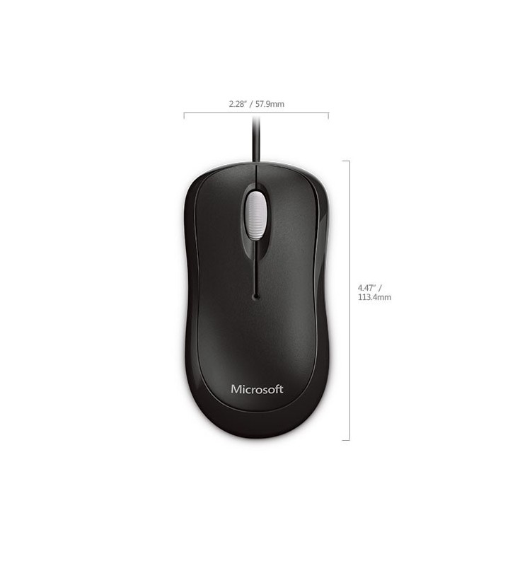 MICROSOFT 4YH-00007 Basic Opticall Mouse for Bsnss PS2/USB EMEA Hdwr For Bsnss Black