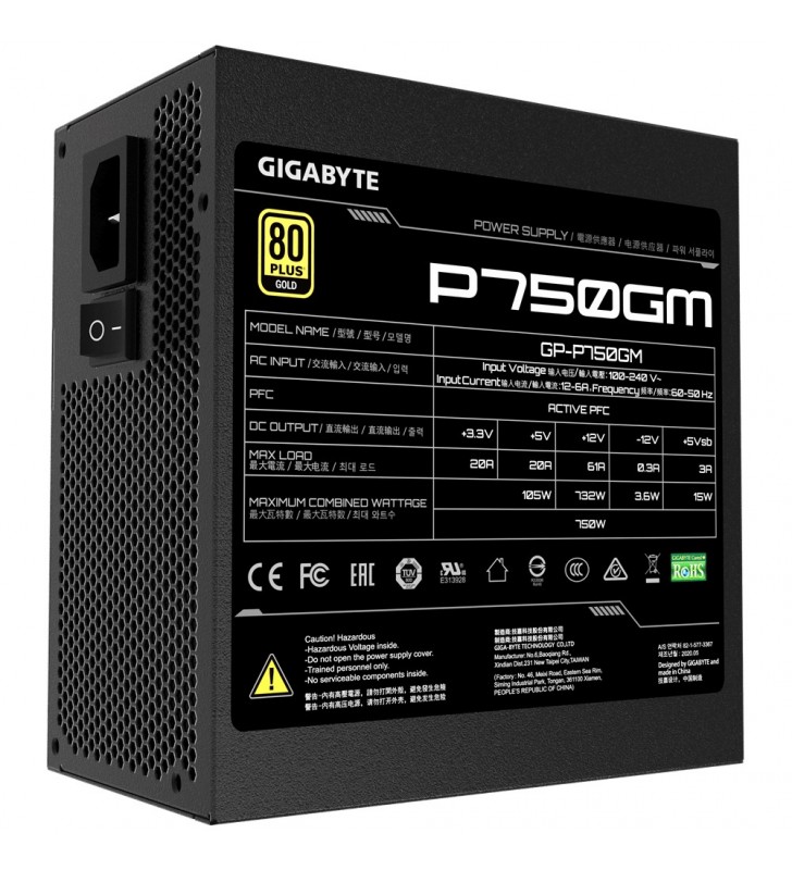 GIGABYTE GP-P750GM 7‎50W ATX 12V v2.31 80 PLUS Gold certified Power Supply