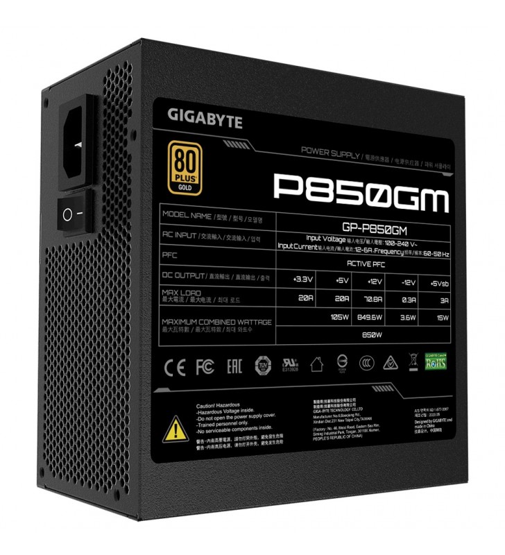 GIGABYTE POWER SUPPLY 850W 80+ Gold