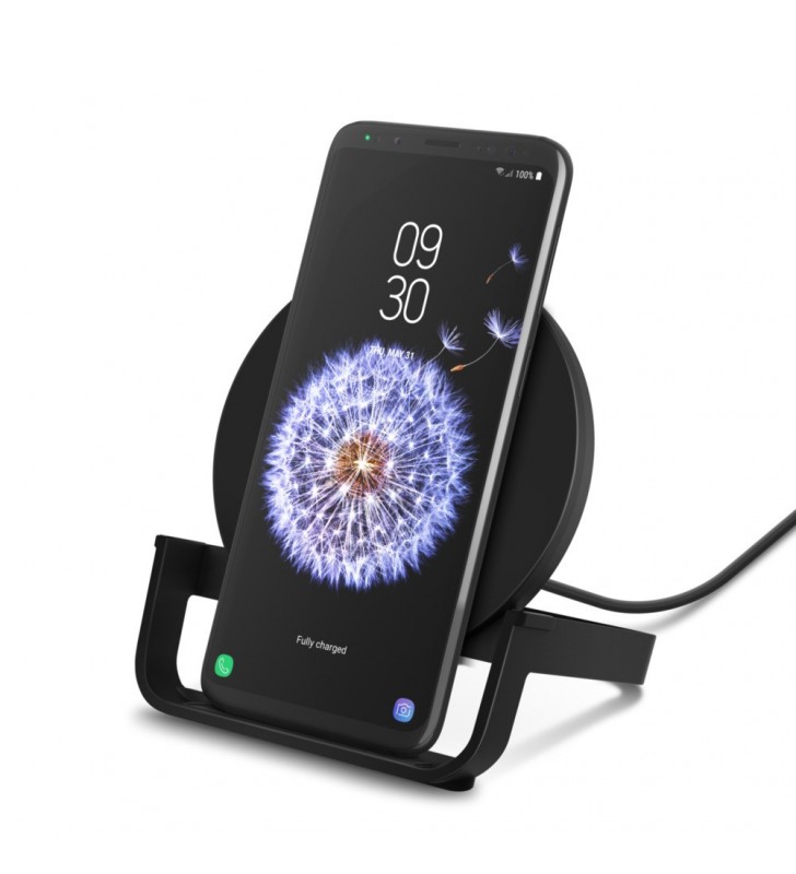 10W WIRELESS CHARGING STAND/MICROUSBCABLE W/POWER SUPP BLACK
