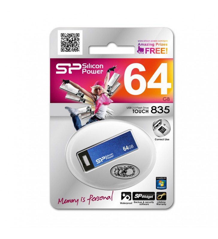 SILICON POWER memory USB Touch 835 64GB USB 2.0 Blue