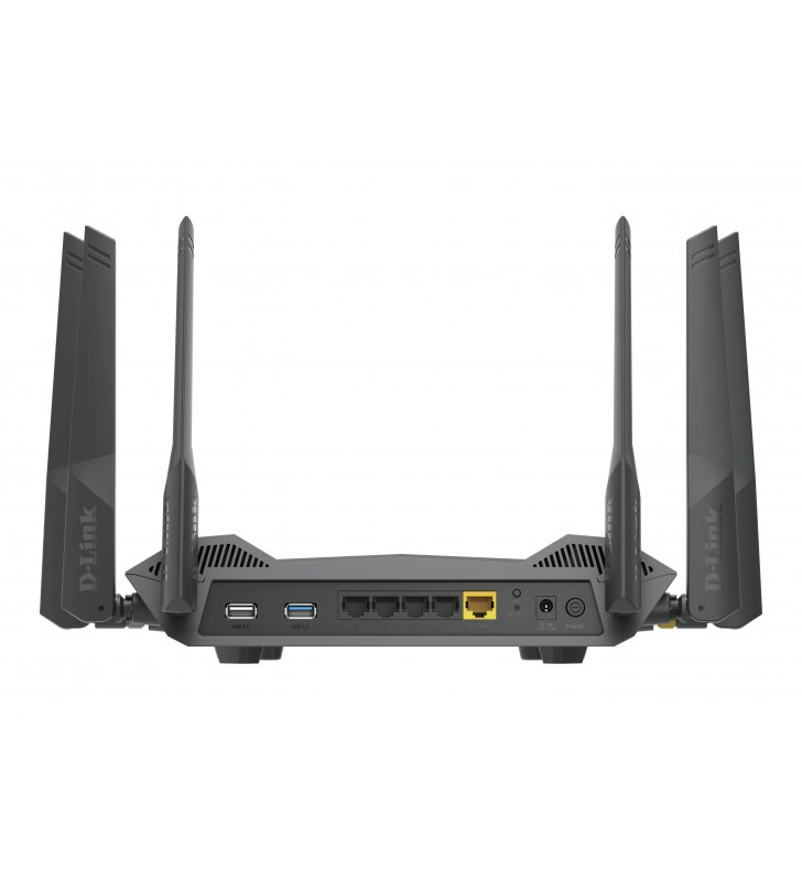 ROUTER D-Link wireless 5400Mbps,1 x WAN Gigabit, 4 porturi LAN Gigabit, 2.4 Ghz/5 Ghz dual band,1 X USB 2.0 si 1x USB 3.0, 6 antene externe, WI-FI 6 "DIR-X5460" (include timbru verde 1.5 lei)