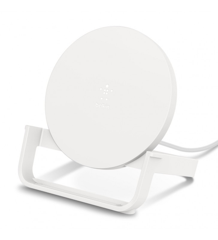 10W WIRELESS CHARGING STAND/MICROUSBCABLE W/POWER SUPP WHITE