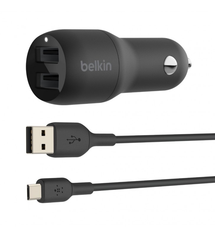 BELKIN CAR CHARGER/DUAL USB-A 24W BLACK