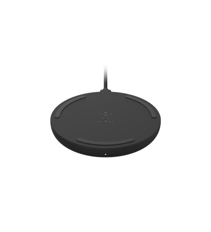 10W WIRELESS CHARGING PAD/MICROUSBCABLE W/POWER SUPP BLACK