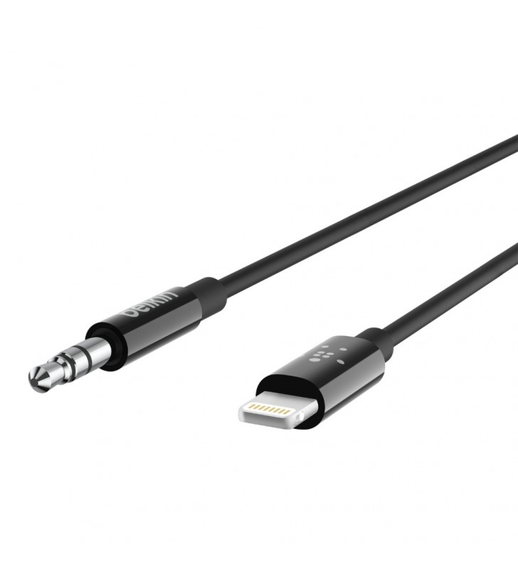 Cablu Belkin AV10172BT06-BLK, Lightning - 3.5mm jack, 1.8m, Black