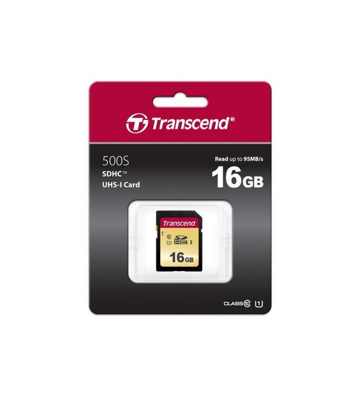 TRANSCEND TS16GSDC500S Memory card Transcend SDHC SDC500S 16GB CL10 UHS-I U1 Up to 95MB/S