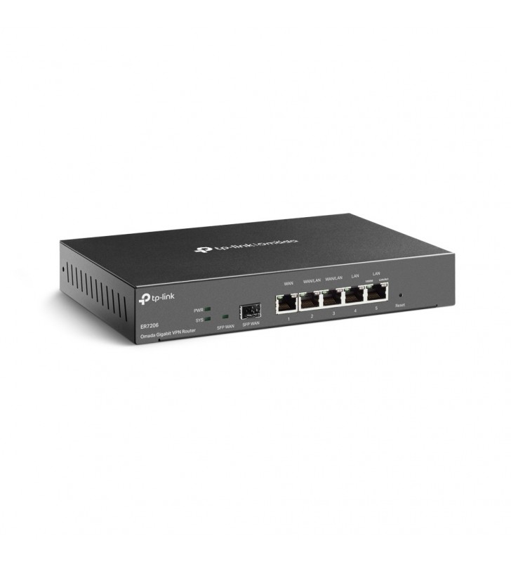 ROUTER TP-LINK wired Gigabit, 1 WAN + 2 LAN + 2 WAN/LAN + 1 Gigabit SFP, "TL-ER7206" (include timbru verde 1.5 lei)
