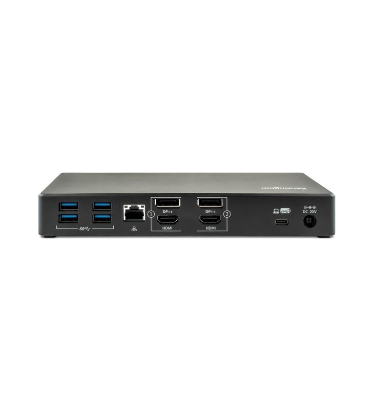 DOCKING Station KENSINGTON universal, conectare PC USB Type C, USB 3.0 x 4 | USB Type C x 1, porturi video Display Port x 2 | HDMI x 2, RJ-45, Laptop 100 W, negru, "SD4780P", "K33620EU"