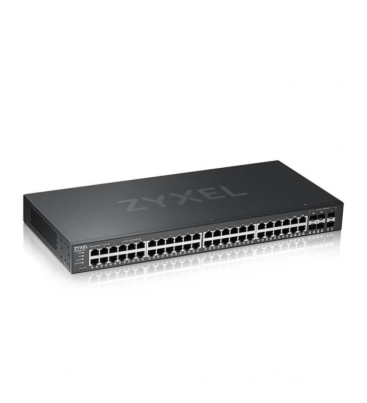 Zyxel | GS2220-50-EU0101F|44 x 10/100/1000 Mbit/s| 4 x SFP COMBO| 2 x Gigabit SFP| Layer 2| Full Management | Montabil in rack | Bundle licenta 1 an Nebula Cloud