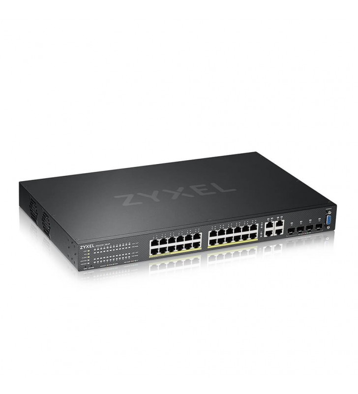 Zyxel | GS2220-28 |24 x 10/100/1000 Mbit/s| 4 x SFP COMBO | Layer 2| Full Management |POE| Montabil in rack | Bundle licenta 1 an Nebula Cloud