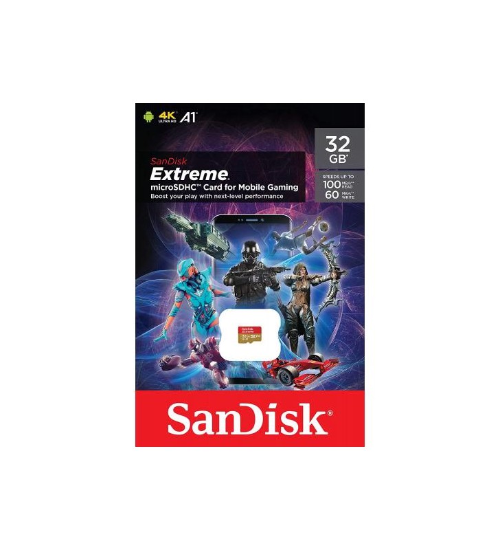 SANDISK EXTREME MICROSD CARD/FOR MOBILE GAMING 32GB