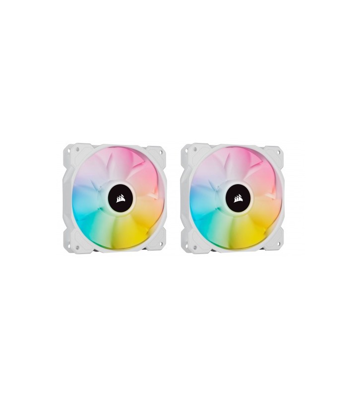 CORSAIR SP140 RGB ELITE White 140mm RGB LED Fan with AirGuide Dual Pack