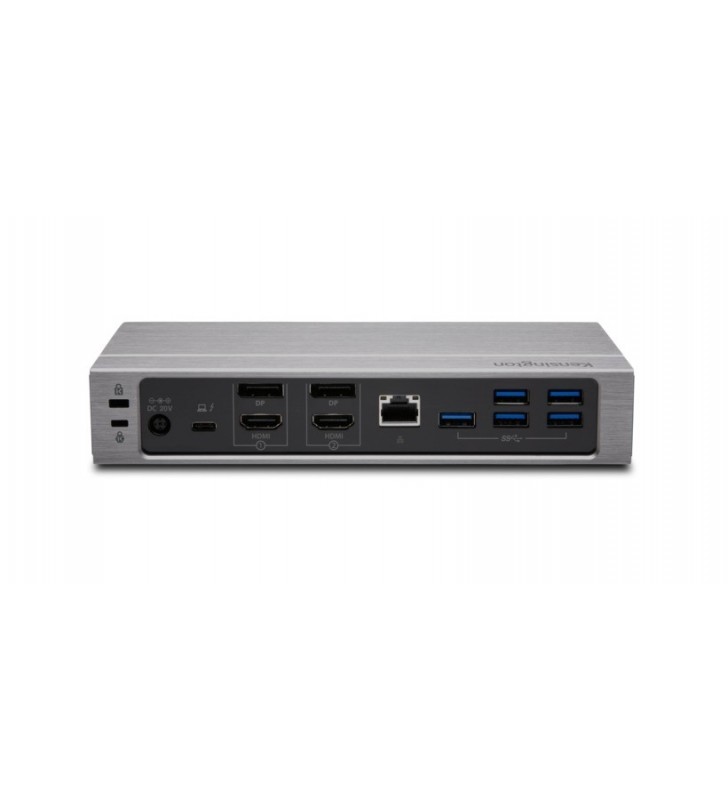 DOCKING Station KENSINGTON universal, conectare PC USB Type C | Thunderbolt 3, USB 3.0 x 5 | USB Type C x 1 | Thunderbolt 3 x 1, porturi video Display Port x 2 | HDMI x 2, RJ-45, Laptop 100 W, negru / argintiu, "SD5600T", "K34009EU"