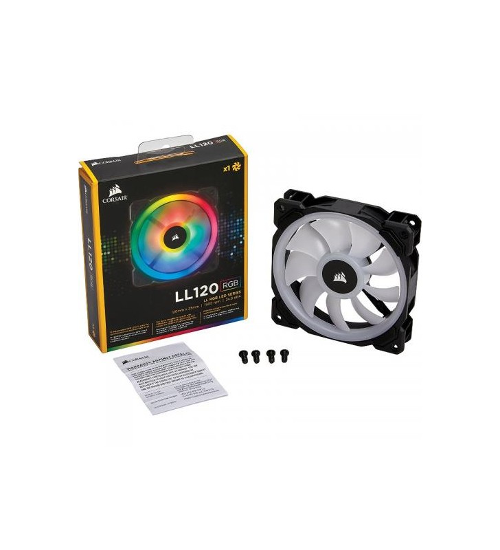 CORSAIR Fan LL120 RGB 120mm Dual Light Loop RGB LED PWM Fan Single pack