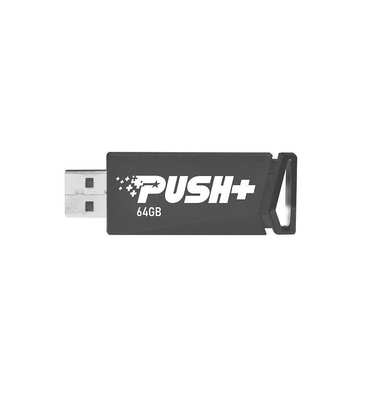 MEMORIE USB 3.2 PATRIOT PUSH+,  64 GB, profil mic, negru, "PSF64GPSHB32U" (include TV 0.02 lei)