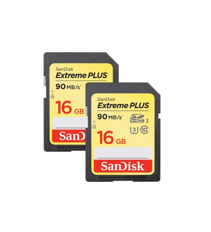 EXTREME PLUS SDHC 16GB/90MB/S-CLASS 10 UHS-I U3 2-PACK
