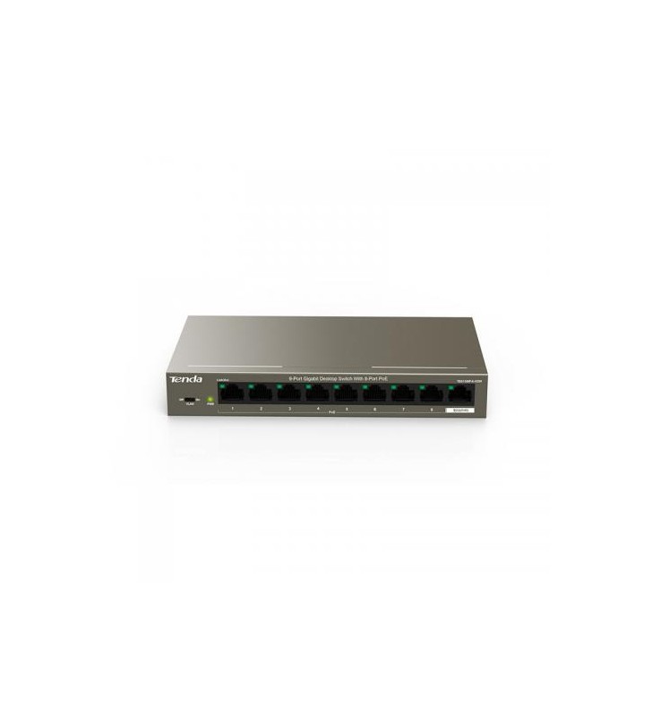 9-Port Gigabit Desktop Switch with 8-Port PoE max. 92W, Steel case