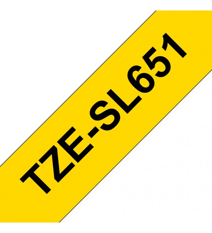 TZE-SL651 SELF LAMINATING TAPE/24MM 8MYELLOW/BLACK