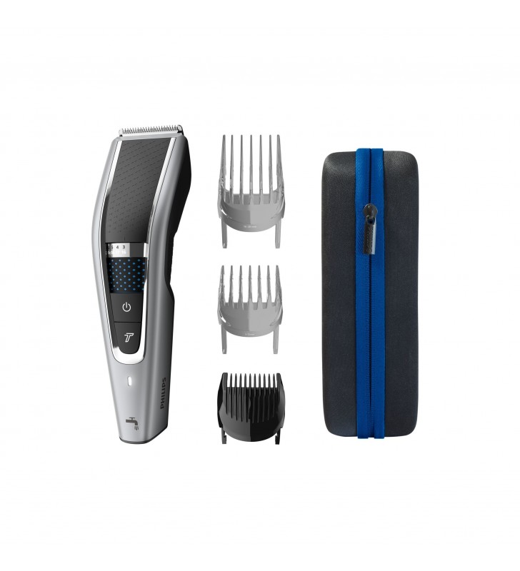 Aparat de tuns Philips Hairclipper series 5000 , Lungime 0.5-28 mm, Autonomie 90 min, Tehnologie Trim-n-Flow PRO (Gri)