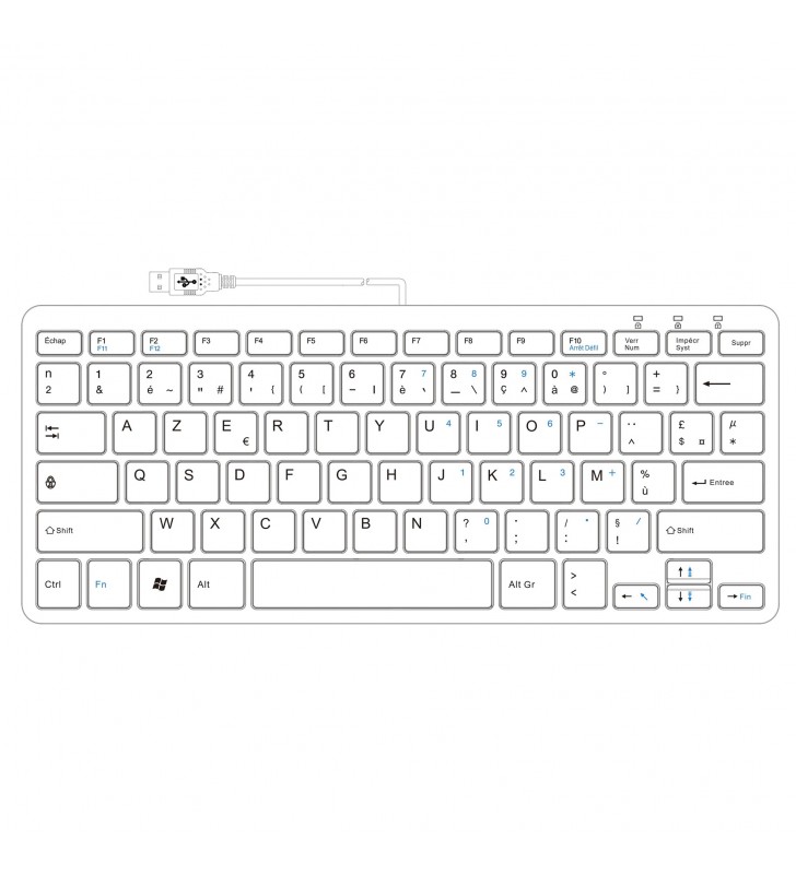 R-GO COMPACT KEYBOARD AZERTY/FR WHITE WIRED FR