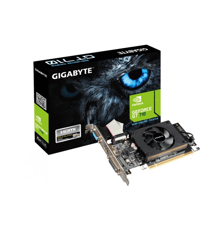 GeForce GT 710, 2 GB, DDR3, 64 bit, PCI-E 2.0, Dual-link DVI-D*1 / HDMI*1 / D-Sub*1, Recommended PSU: 300W