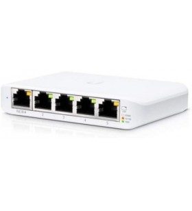 Ubiquiti USW-Flex-Mini-3 5-Port managed Gigabit Ethernet switch powered by 802.3af/at PoE or 5V, 1A USB-C power adapter