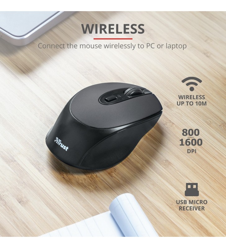Trust Zaya Wireless Rechargeable Mouse B, "TR-23809" (include TV 0.15 lei)