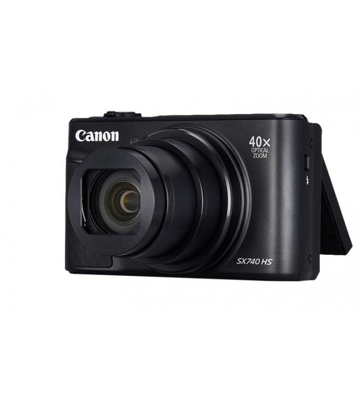 Camera foto CANON PowerShot SX740HS BK, 20.3 MP, senzor CMOS tip 1/2,3, cu iluminare din spate, 40x Zoom optic, 40x Zoom digital, 3" LCD rabatabil, processor imagine DIGIC 8, focalizare TTL,WiFi, GPS, Bluetooth, negru "2955C002AA"