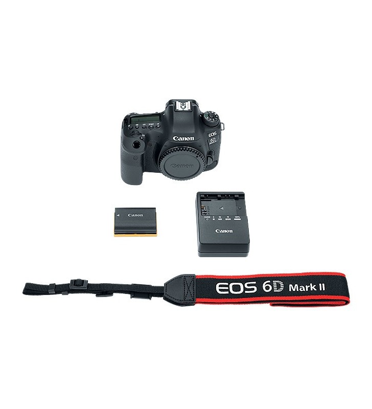 Camera foto CANON EOS 6D MARK II,body,DSLR, 26.2Mpx, sensor CMOS 35.9 x 24 mm, processor Digic7, rezolutie 6240 x 4160 JPEG, Vari angle touchscreen LCD 7.7cm (3.0"), interfata: USB, WI-FI, Bluetooth, negru. "1897C003AA" (include TV 1.00 leu)