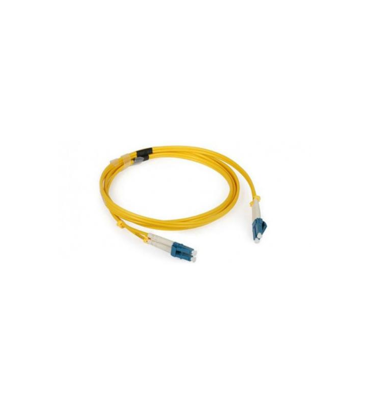 Patch cord | FO | 5 metri | LSZH | Galben | LANmark | Singlemode | Duplex LC-LC | Slimflex