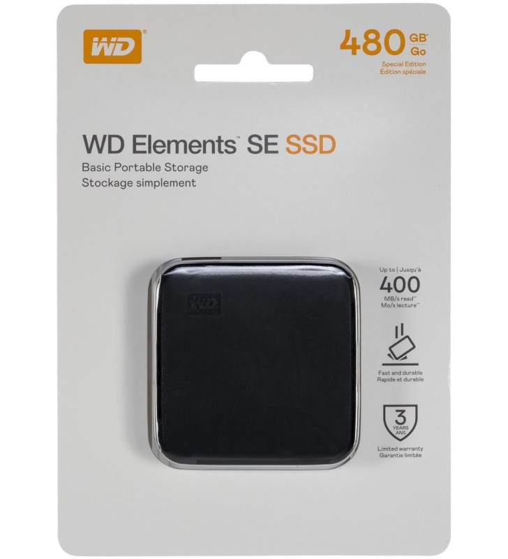 WD EXT SSD 480GB USB 3.0 ELEMENTS SE "WDBAYN4800ABK-WESN"