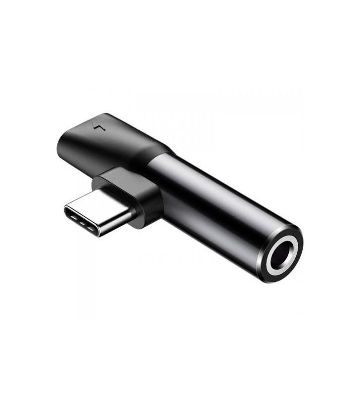 ADAPTOR Incarcare si audio Baseus, 1 x USB Type-C (T) la 1 x USB Type-C (M) si 1 x Jack 3.5mm (M), negru "CATL41-01" (include timbru verde 0.25 lei)