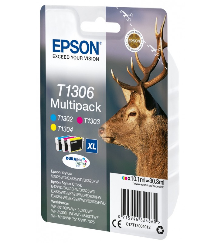 Epson T1306 Multipack - 3-pack - XL - yellow, cyan, magenta - original - ink cartridge