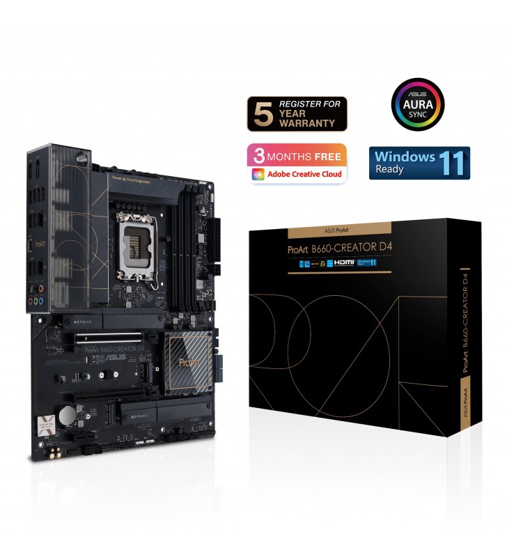 ASUS Mainboard PROART B660-CREATOR D4 - ATX - LGA1700 Socket - Intel B660 Chipset