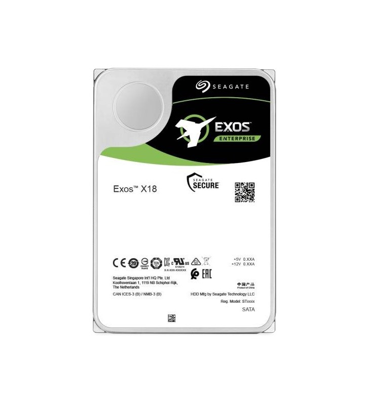 EXOS X18 12TB SATA/3.5IN 7200RPM HELIUM 512E/4KN