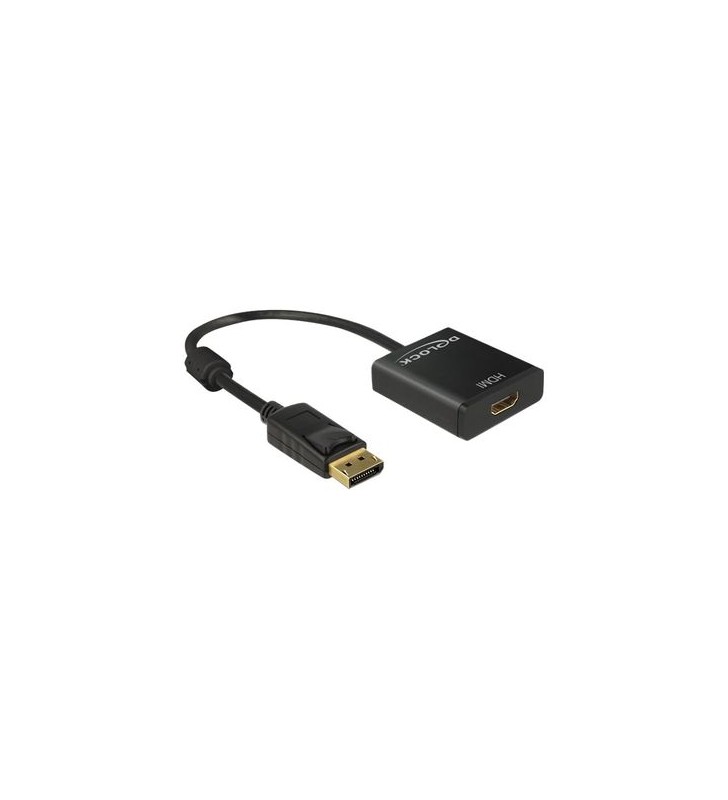 DeLOCK Adapter Displayport 1.2 male  HDMI female 4K Active - video converter - Parade PS171 - black